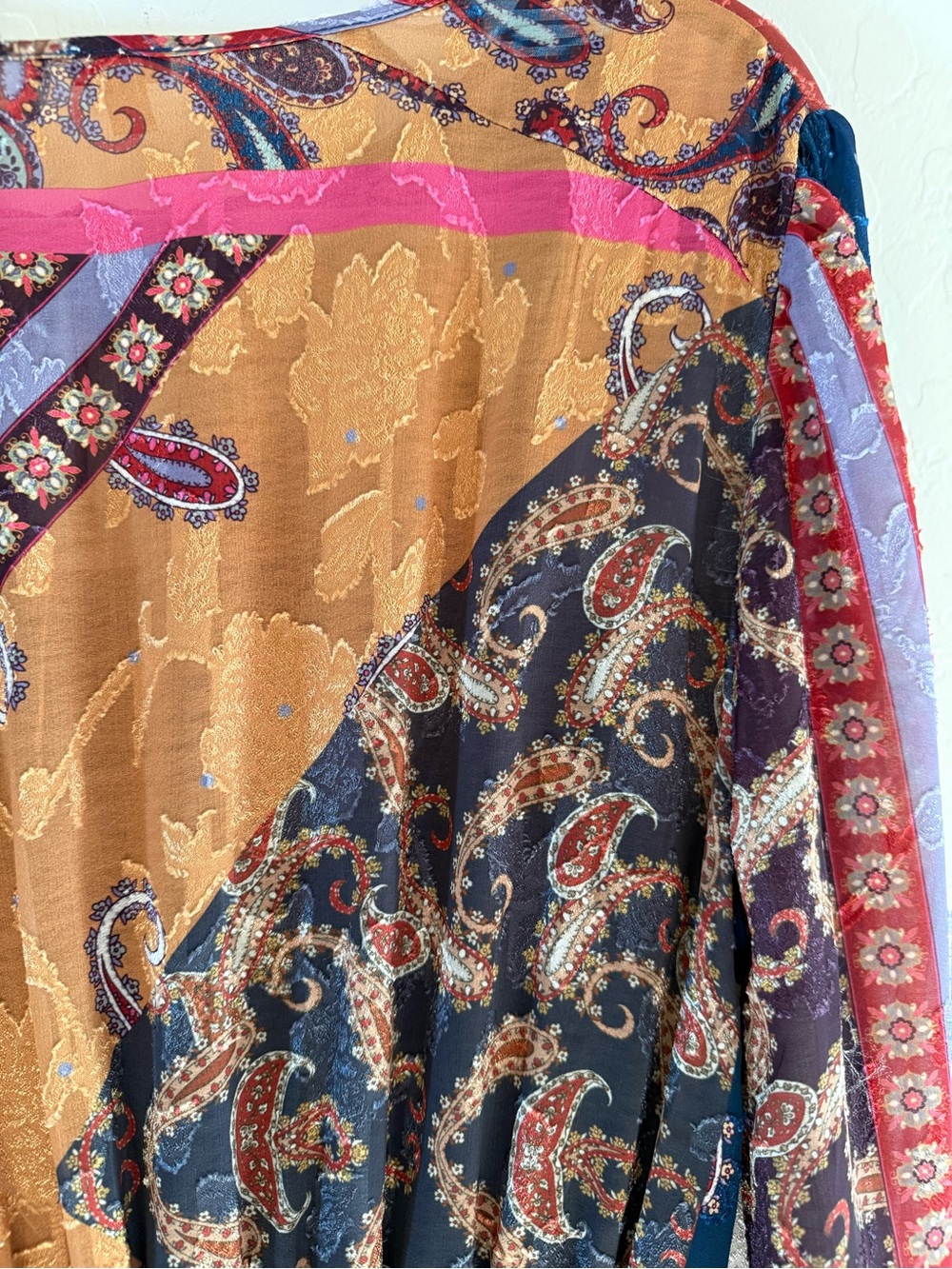 Reba, large, multicolored bohemian patchwork midi dress - Picture 11 of 16